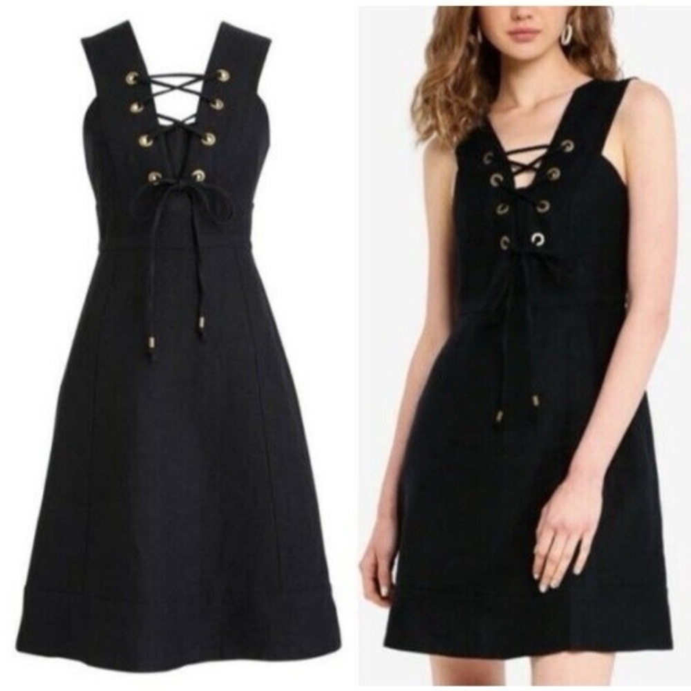 193. J crew Collection 100% Linen Black Aline Dress
